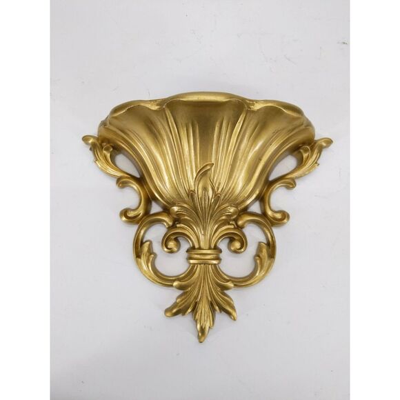 Other - VTG 1962 Homco Home Interiors Gold Wall Pocket Planter Dart Industries USA #4446